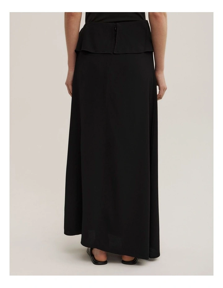 Wrapped Maxi Skirt in Black image 2