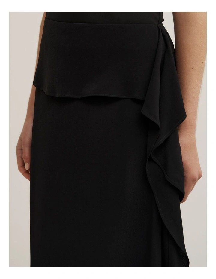 Wrapped Maxi Skirt in Black image 3