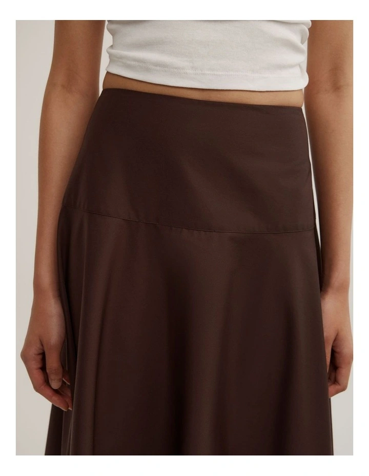 Cotton Basque Skirt in Espresso image 4