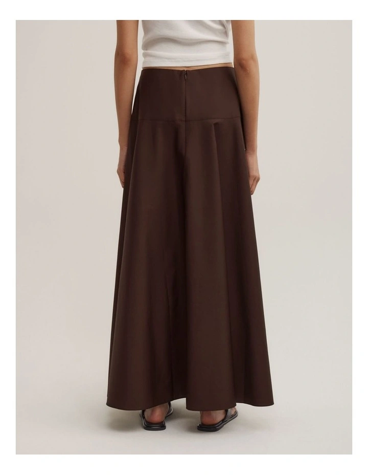 Cotton Basque Skirt in Espresso image 5