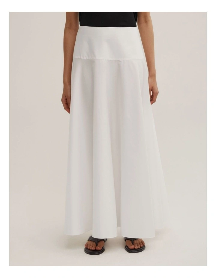 Cotton Basque Skirt in Fresh White image 2