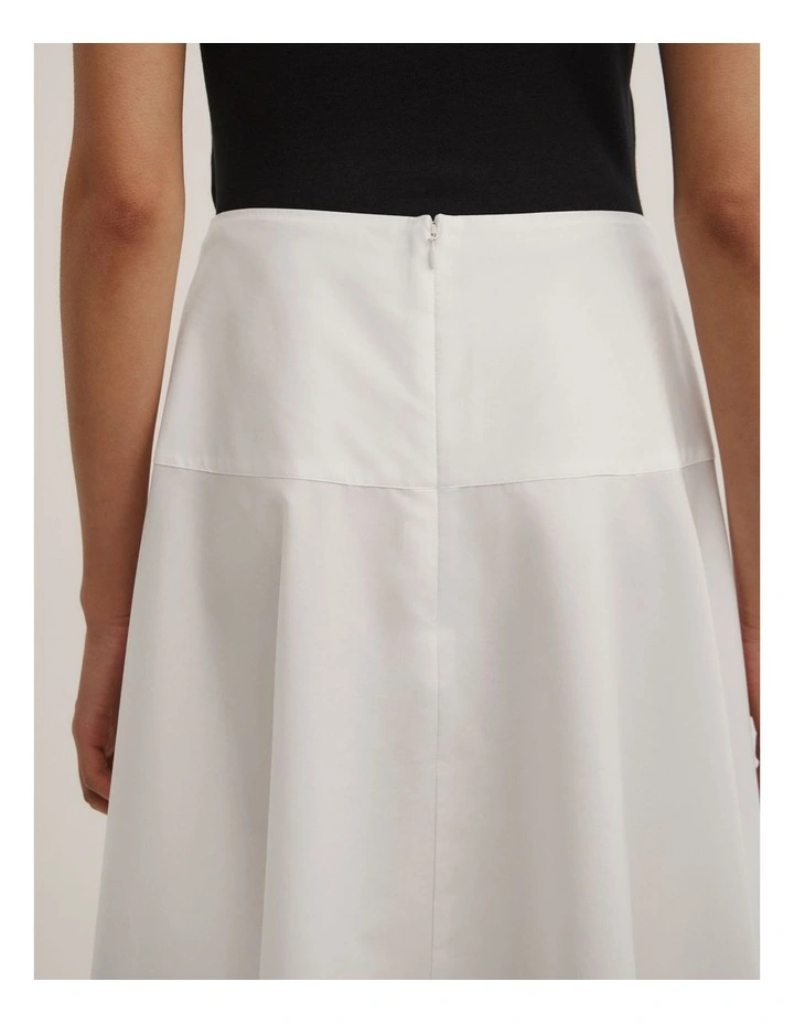 Cotton Basque Skirt in Fresh White image 3