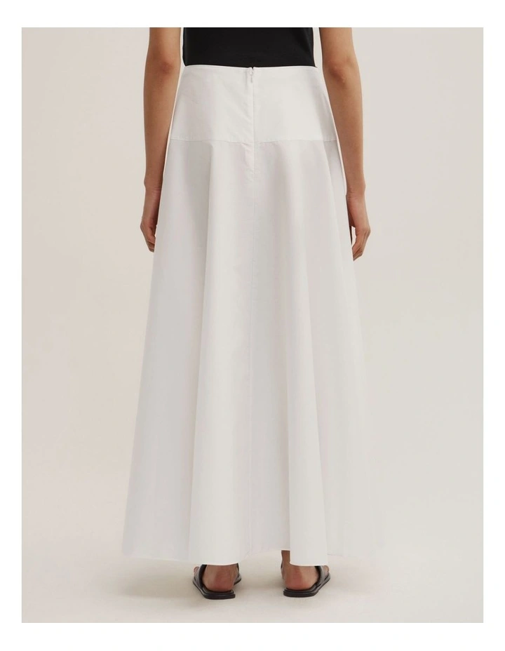Cotton Basque Skirt in Fresh White image 4