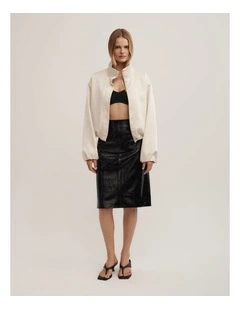 Split Midi Skirt in Black