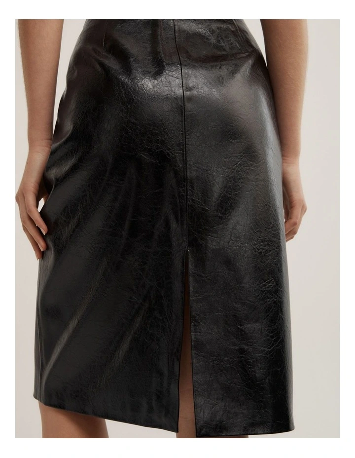 Split Midi Skirt in Black image 4