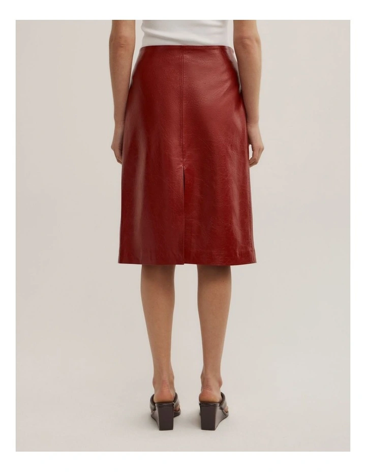 Split Midi Skirt in Red image 4