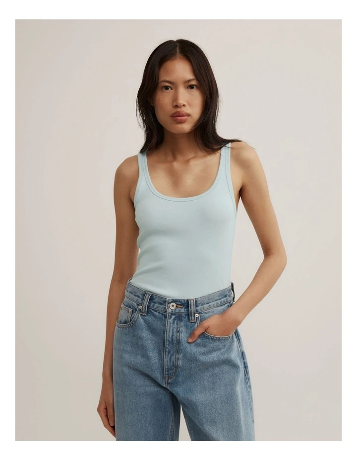 Fine Scoop Neck Tank in Seafoam image 1