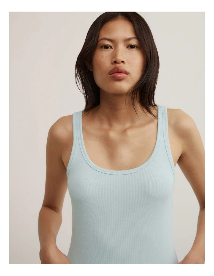 Fine Scoop Neck Tank in Seafoam image 3