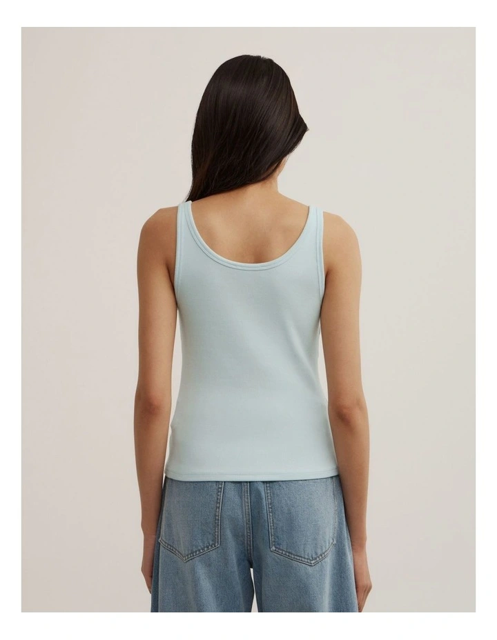 Fine Scoop Neck Tank in Seafoam image 5