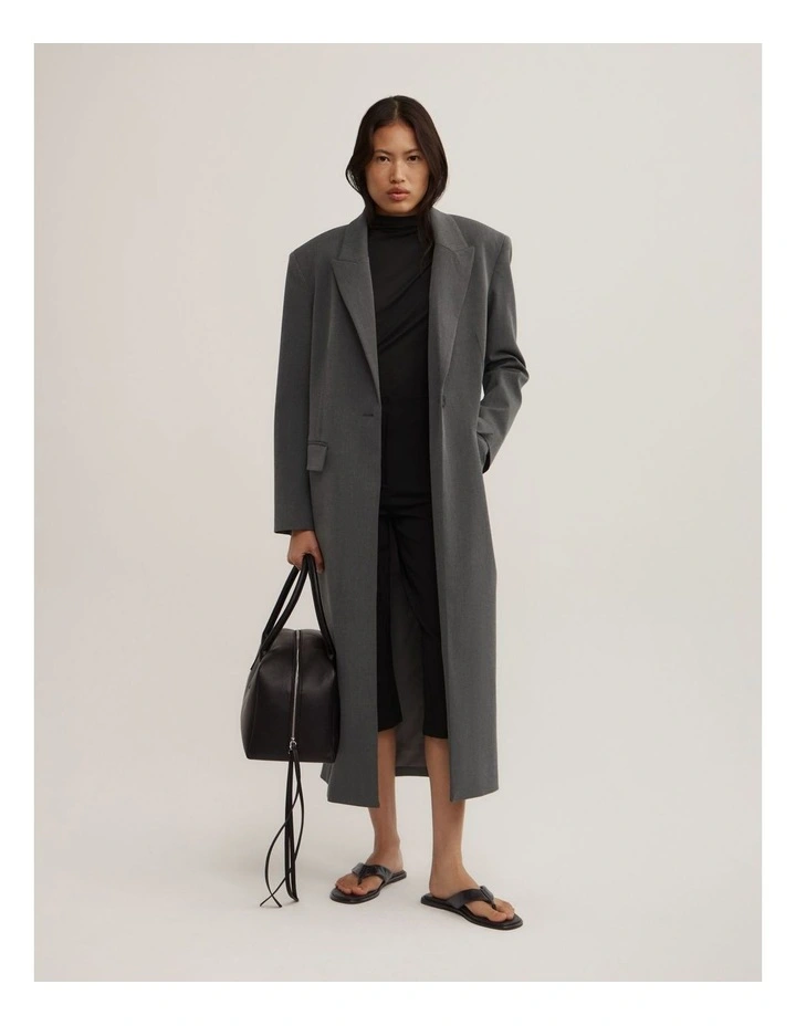 Draped High Neck Top in Black image 2