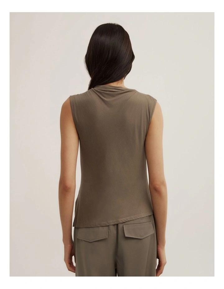 Trim Detail Top in Khaki image 5
