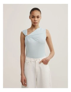 Trim Detail Top in Seafoam