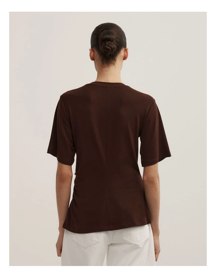 Twist Detail T-shirt in Espresso image 4