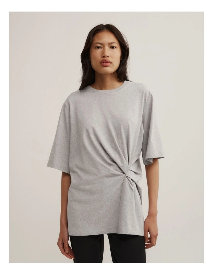 Tuck Waist T-shirt in Grey Marle image 1