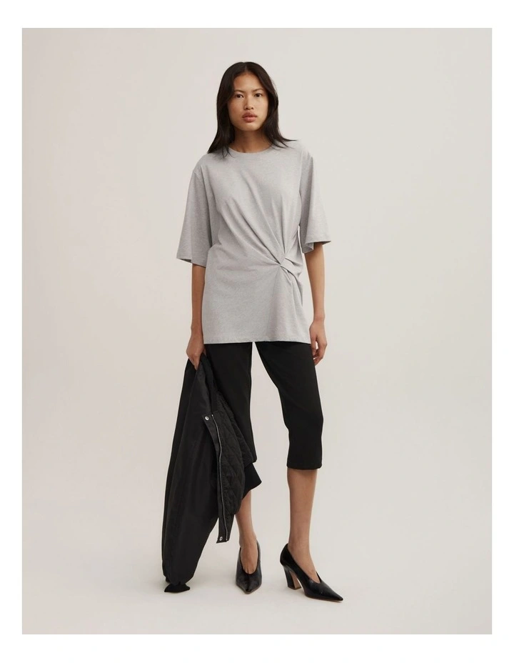 Tuck Waist T-shirt in Grey Marle image 2