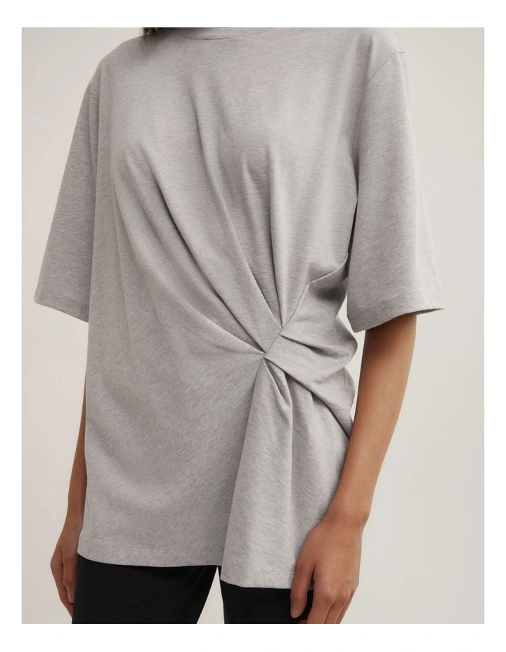 Tuck Waist T-shirt in Grey Marle image 3