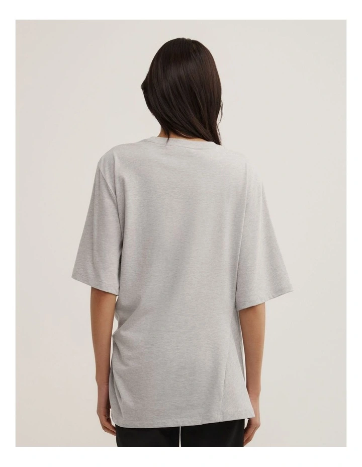 Tuck Waist T-shirt in Grey Marle image 4