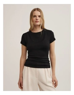 Overlay T-shirt in Black