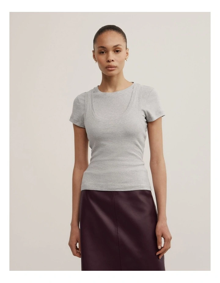 Overlay T-shirt in Light Grey Marle image 1
