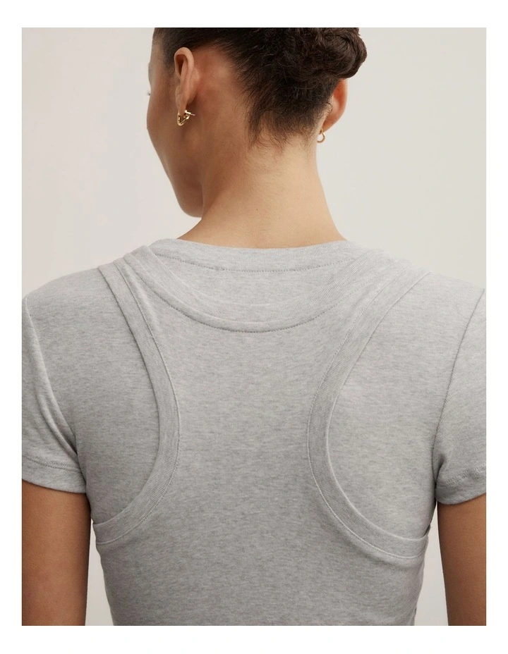 Overlay T-shirt in Light Grey Marle image 4
