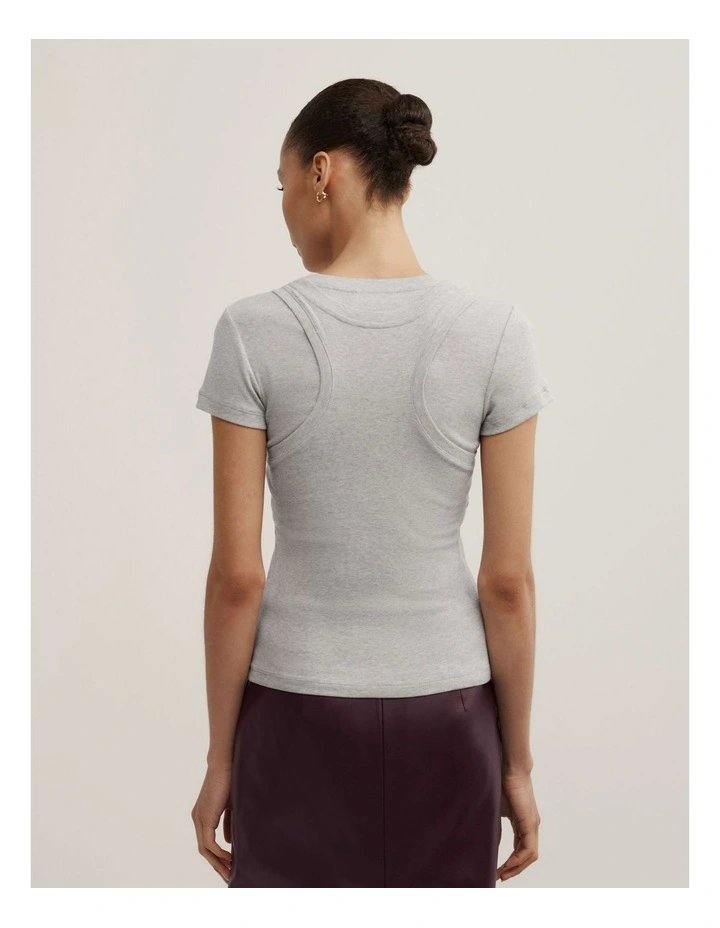 Overlay T-shirt in Light Grey Marle image 5