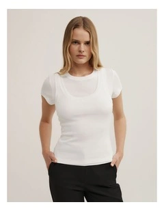 Overlay T-shirt in Fresh White