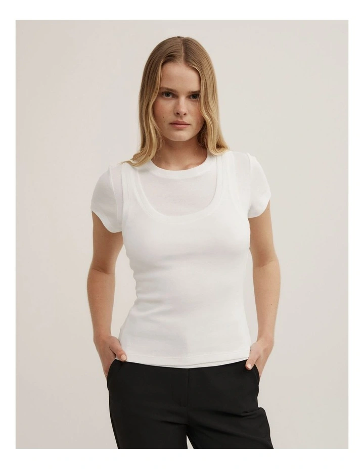 Overlay T-shirt in Fresh White image 1