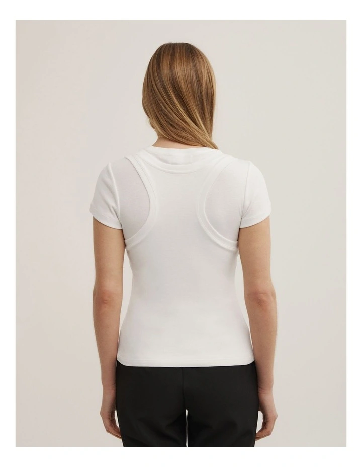 Overlay T-shirt in Fresh White image 2