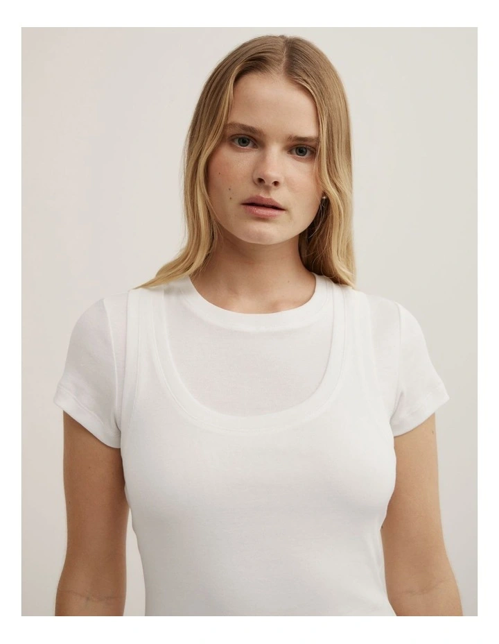 Overlay T-shirt in Fresh White image 3