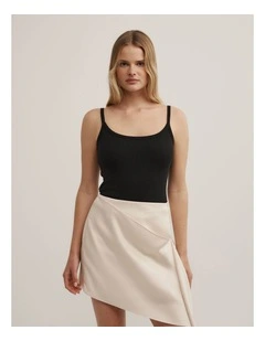 Open Back Tank Top in Black