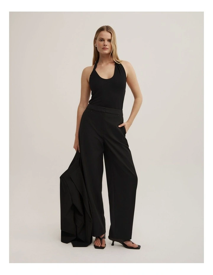 Jersey Twist Bodysuit in Black image 2