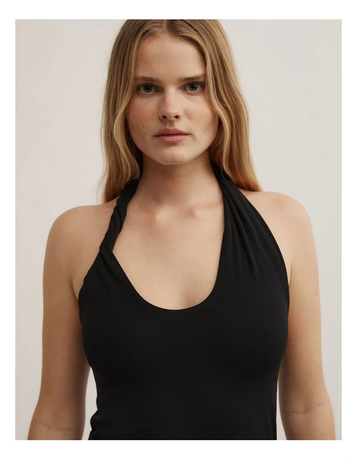 Jersey Twist Bodysuit in Black image 3