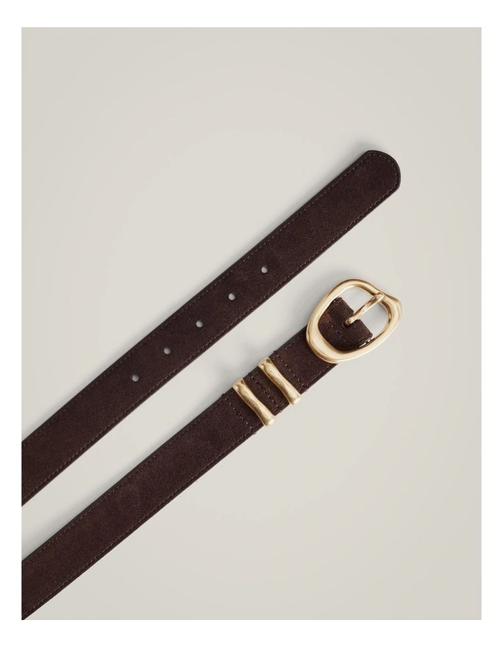 Nadia Suede Belt in Espresso image 4