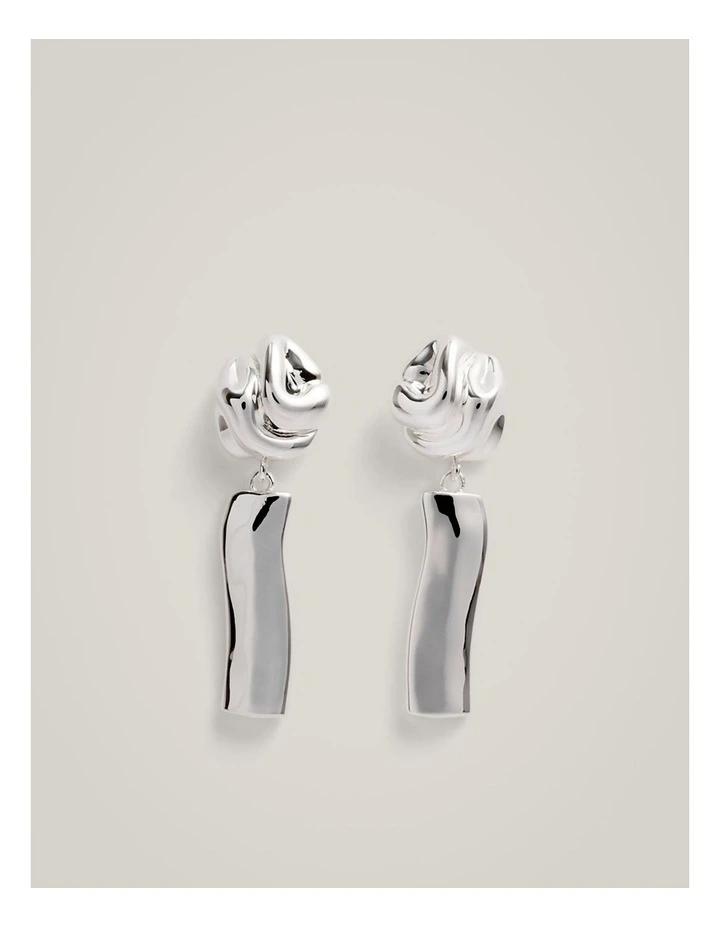 Blake Drop Earrings in Silver image 1
