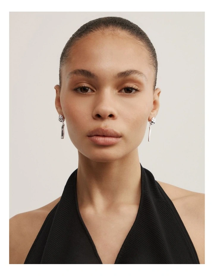 Blake Drop Earrings in Silver image 2