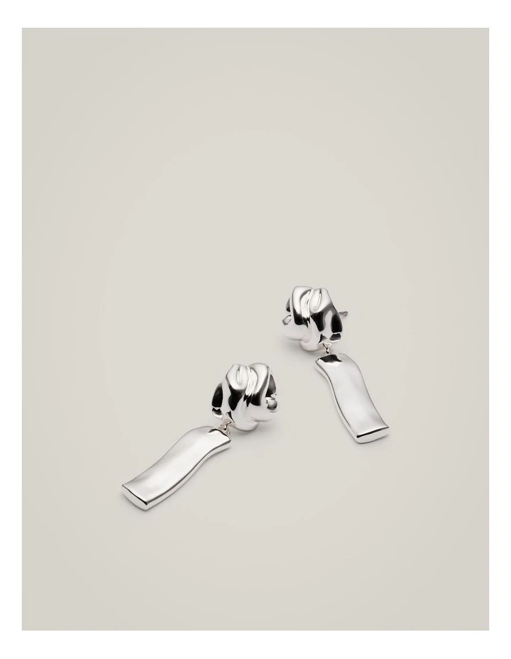 Blake Drop Earrings in Silver image 4