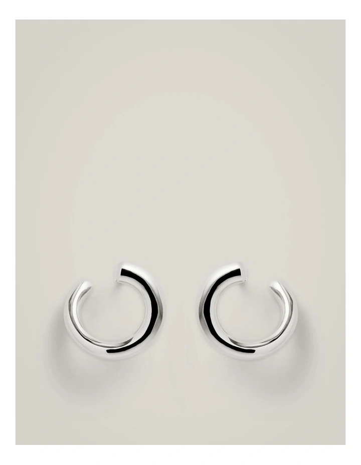 Lena Hoop Earrings in Silver image 1