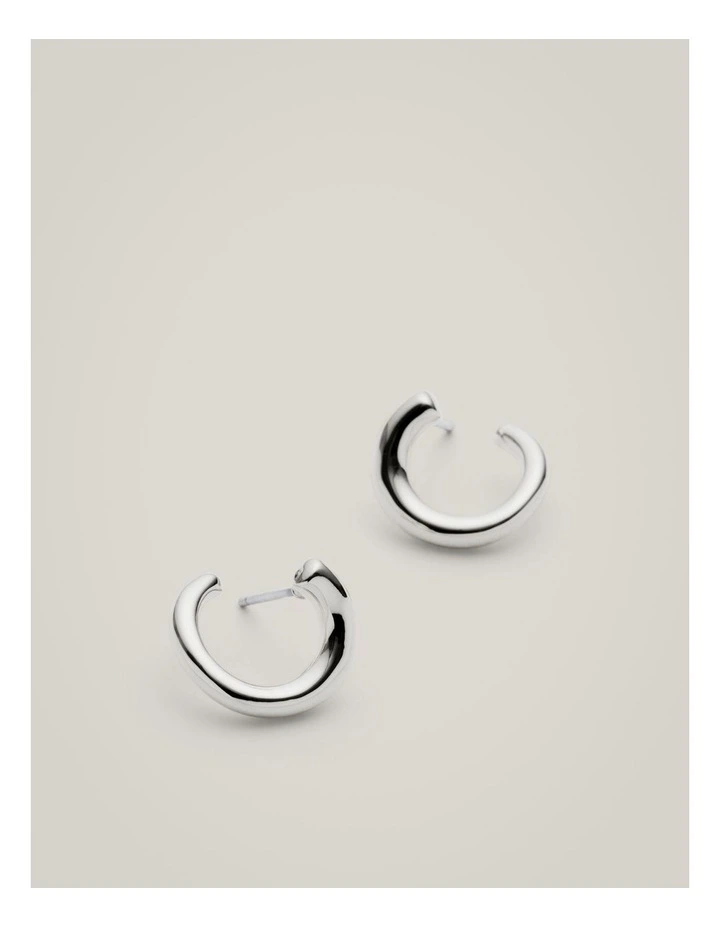 Lena Hoop Earrings in Silver image 4