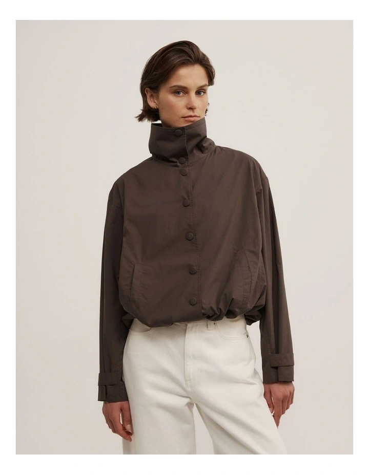 Poplin Funnel Jacket in Espresso image 1