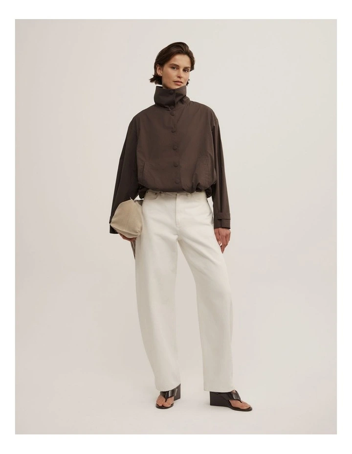 Poplin Funnel Jacket in Espresso image 3