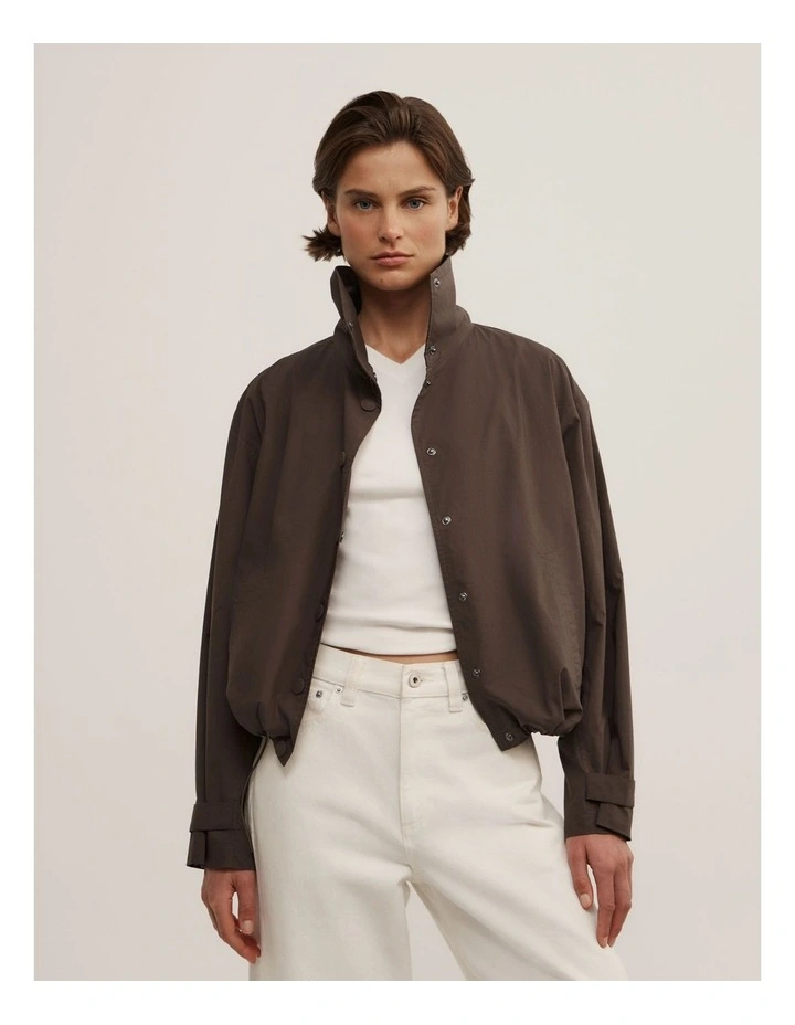 Poplin Funnel Jacket in Espresso image 4