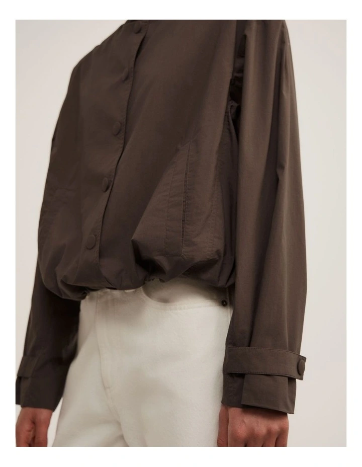 Poplin Funnel Jacket in Espresso image 5