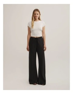Bias Linen Pant in Black