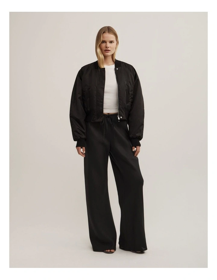 Bias Linen Pant in Black image 3