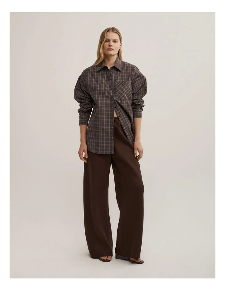 Bias Linen Pant in Espresso image 1