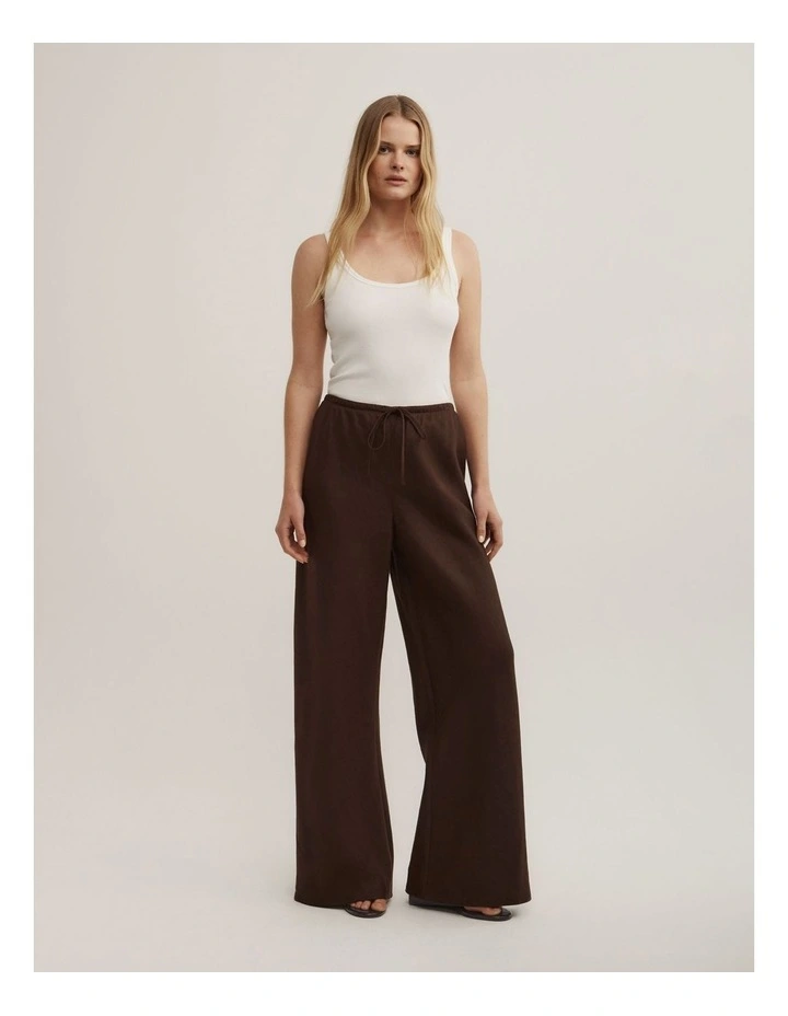 Bias Linen Pant in Espresso image 3
