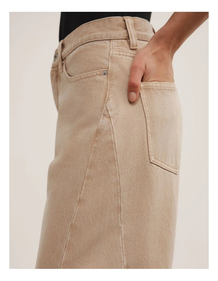 Barrel Leg Jeans in Washed Sand image 3