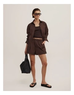 Poplin Boxer Shorts in Espresso