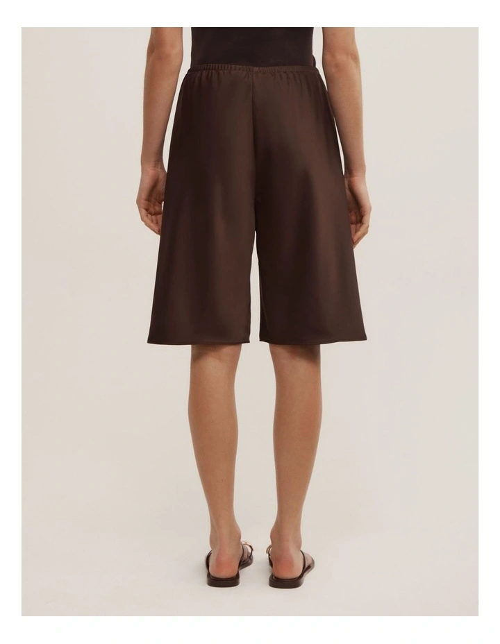 Satin Bermuda Short in Espresso image 5