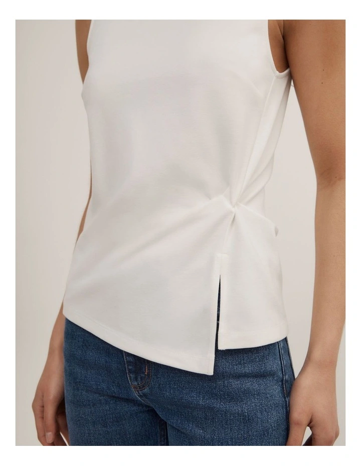 Split Detail Twist Tank in Fresh White image 3